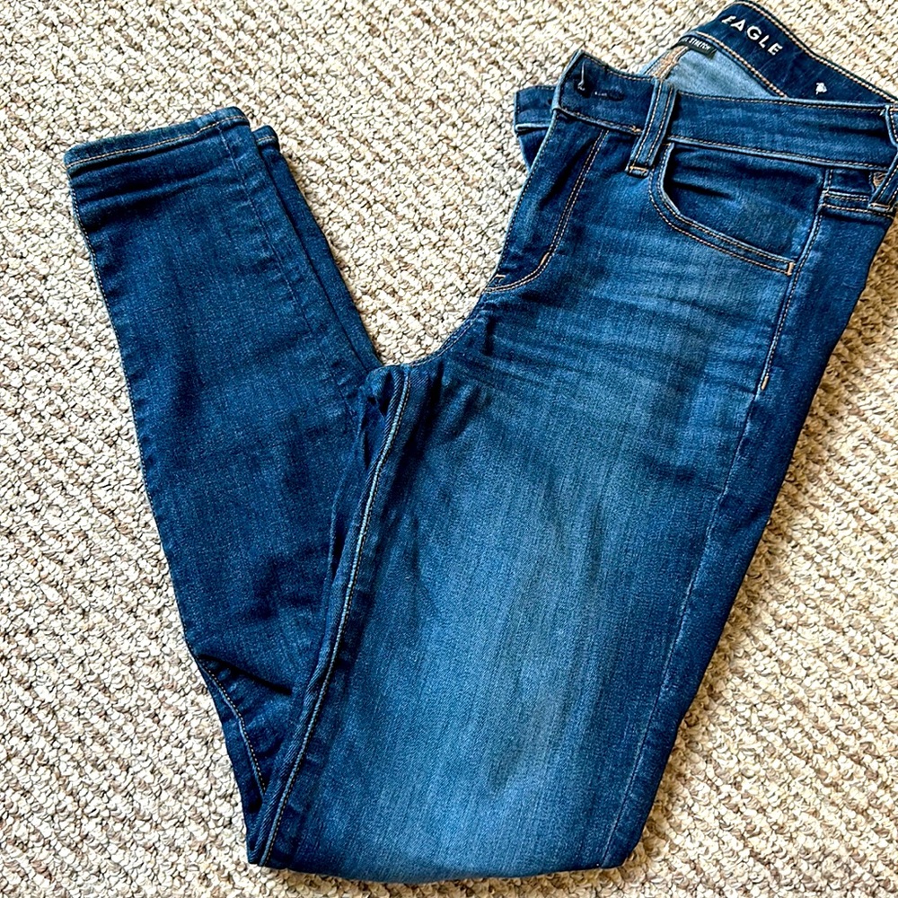Blue American Eagle Hi-Rise Jeggings (super stretch) - size 2